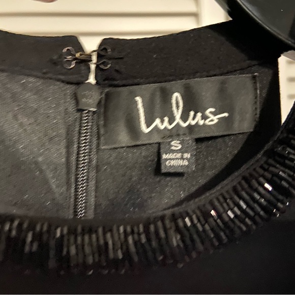 Lulu's Black Beaded Neck Dress - Picture 4 of 7